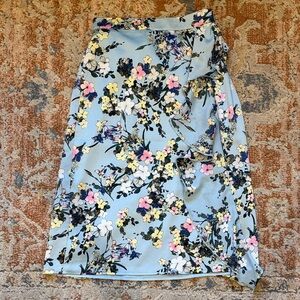 Ted Baker Asymmetrical Floral Skirt - Blue and Pink